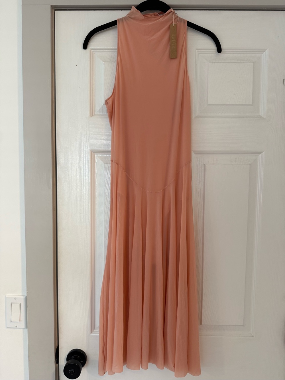 NWT SKIMS Milky Sheer High Neck Midi Dress Desert Clay Size Large